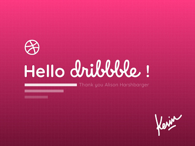 A warm greeting! debut dribbble hello pink shot