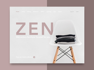 Website Concept for Furniture Online Shop concept furniture home page maroon mid century minimal online red shop store website zen