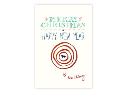 The Alleey Christmas Card card christmas card handwritten letters illustration