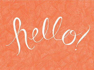 Hello hand lettering typography
