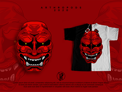 Red Oni Mask branding design esport esports illustration japanese logo mask oni oni mask tshirt tshirt design vector