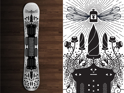 Deep Forest board custom design forest illustration newyork ny snowboard vector