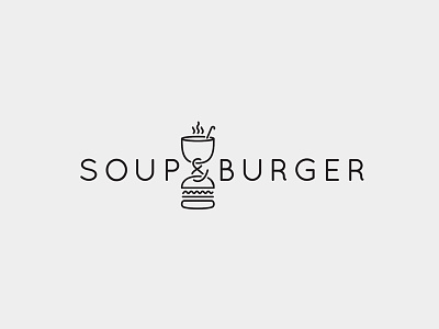 SOUP N BURGER LOGO burger fast food logo logo design nyc soup