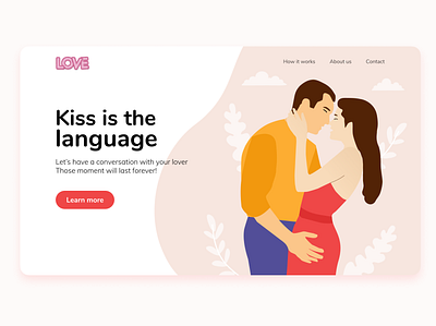 language of love landing page dailyui design figma figmadesign illustrator ui