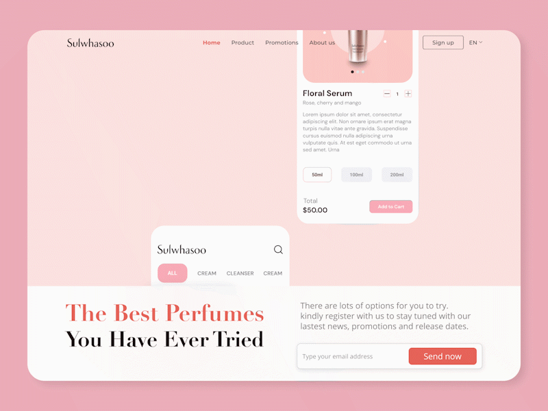 Animated Version- Perfume Landing Page