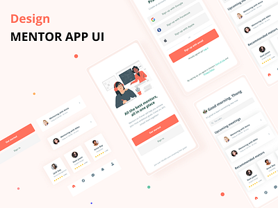 Mentor App UI branding dailyui design figma illustration illustrator mentor mentorapp pandemic project showcase ui uiux