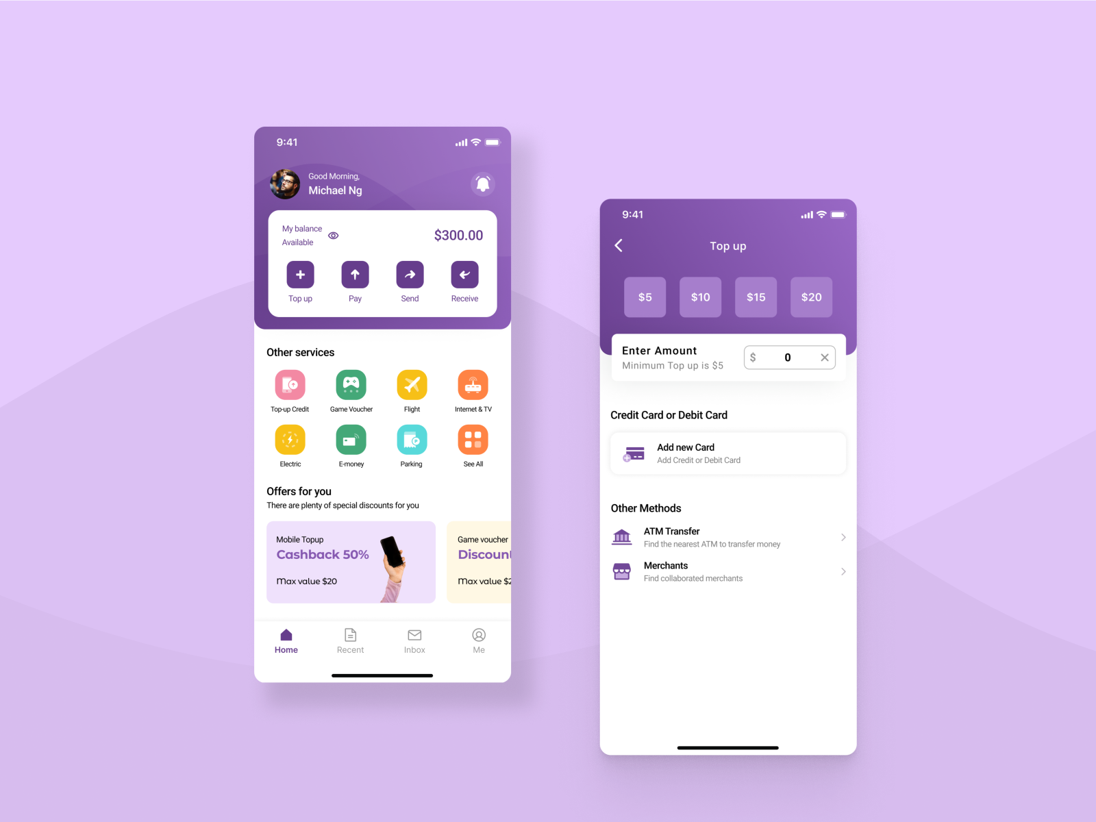 E-Wallet UI App by Thong Nguyen on Dribbble