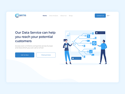 Data Service Landing Page data dataservice design figma illustration illustrator project ui uilandingpage uiux website