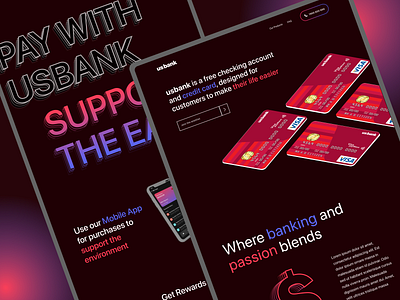 Landing page: usbank 3d 3dlandingpage banking bankingweb branding design figma finance financeui fintech ui uiux vector