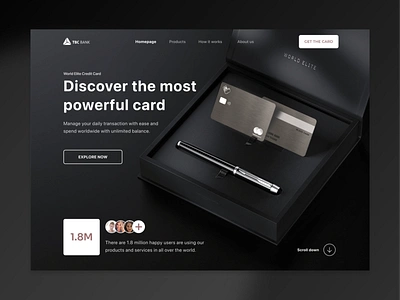 Titanium Bank Credit Card bankcard bankcreditcard blackcard branding cardlandingpage creditcard design figma minimalcard packaging ui uicard uiux