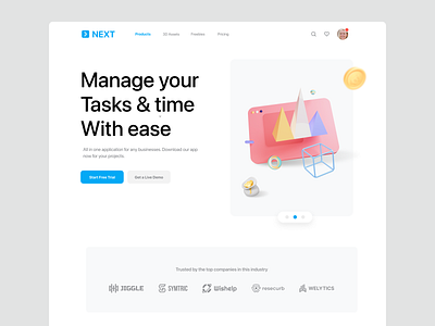 Task Management landing page 3d 3dillustration 3dui branding dailyui design figma management task taskmanagement taskui ui uiux vector