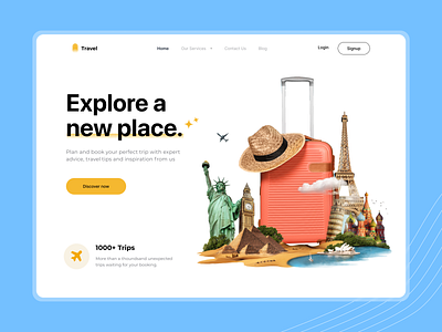 Travel - Tour Agency Website Concept Design agency branding dailyui design figma holiday photoshop tour travel travelagency ui uiux uiwebsite vacation vector website