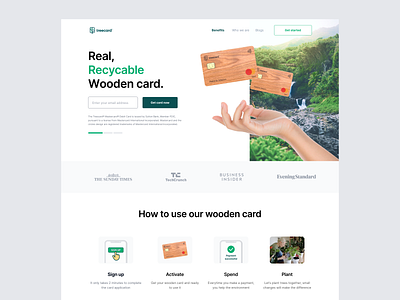 Redesign Treecard website branding card creditcard dailyui debitcard design figma illustration illustrator landingpage logo ui uiux vector webdesign website webui