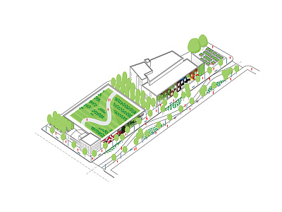 Biophilic Re-Dev architecture city illustrator isometric landscape architecture redevelopment urban vector