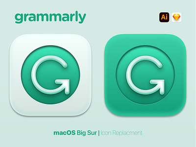 Grammarly Big Sur Icon app big sur branding depth design icon illustration logo macos macos icon