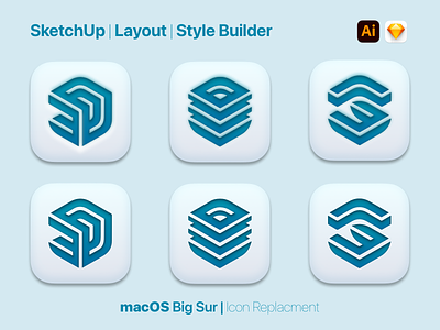 SketchUp Suite Big Sur Icons app big sur branding design icon logo macos macos icon sketchup