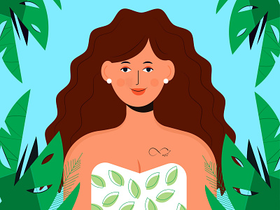 Jungle.WavyHairs.Tatoo animation branding design girl girlhairs hairs illustration jungle logo minimal tatoo typography ui ux vector wavyhairs