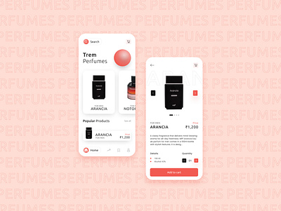 Trem Perfumes app application branding design ecommerce minimal mobile mobile app mobile application perfume perfume app product product app shop store ui ux