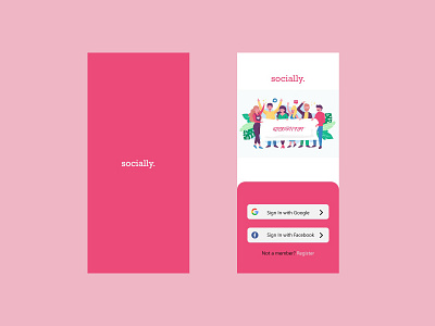 socially app branding design flat illustration logo typography ui ux vector