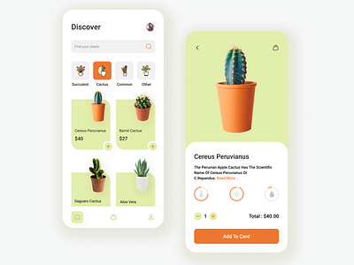 Plants Store App app application design mobile mobile app mobile ui online shop online store ui ui ux ui design