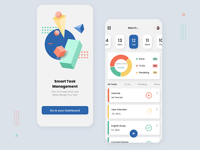 Task manager - Mobile App app application illustration