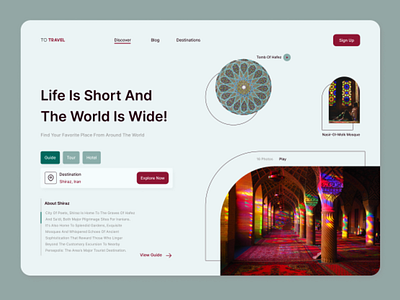 travel guide landing page app application design ui ui ux ui design uidesign web web ui