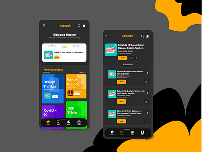 Podcast app app design application design podcast podcast ui ux ui ux