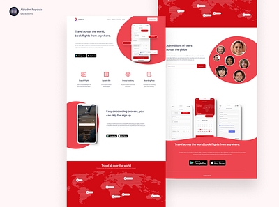 Antler landing page branding design illustration landing page minimalist red typography ui user experience ux vector