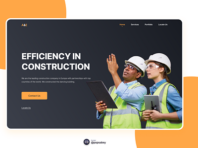 Construction hero section