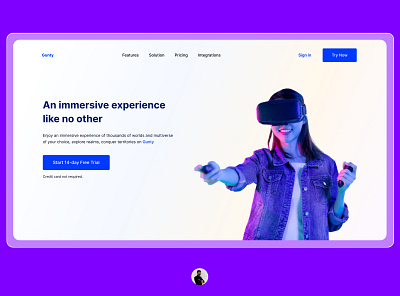 Virtual Reality hero section augmented concept design landing page metamask minimalist mobile design reality ui user experience virtual