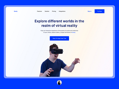 VR hero section augmented concept design landing page minimalist reality ui user experience vr