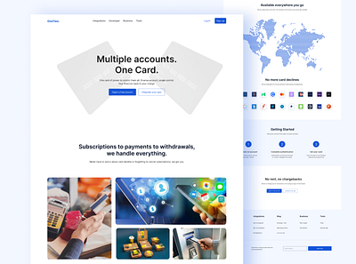 OneTwo landing page blockchain card concept design fintech landiing page web3