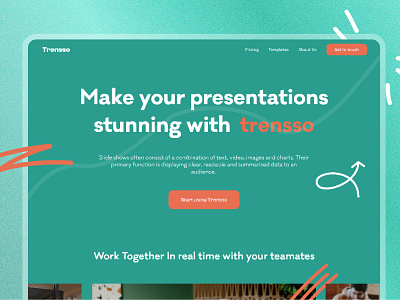 Trensso - A presentation making website brend google google slide presentation trensso website website maker