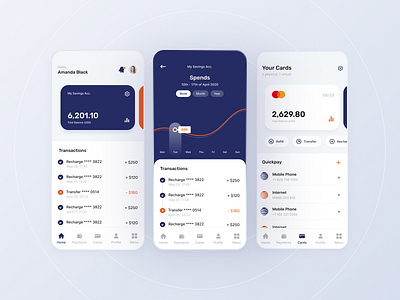 Mobile Banking Application android app app banking app blue design finance app ios app mobile mobile app mobile app design mobile bank mobile banking app mobile design mobile ui ui