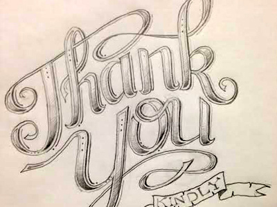Thank You Kindly card hand lettered hand lettering ornate script thank you