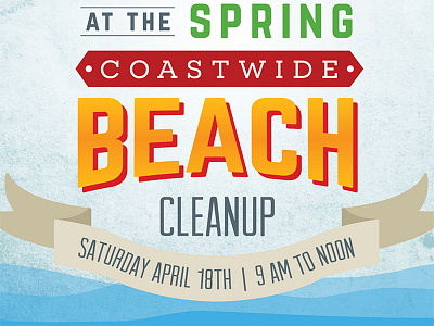 Beach Cleanup adopt a beach banner beach cleanup coast environmental ocean sea spring texas typography