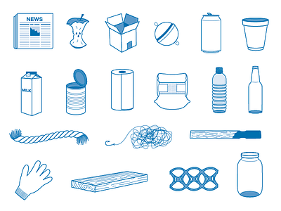 Marine Debris Illustrations