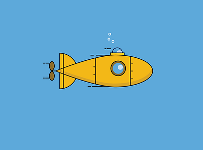 Submarine amazing branding creative design flat graphicdesign illustration illustrator ocean submarine vector water