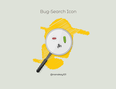 Bug -Search Icon amazing android bug creative debug debugging design flat graphicdesign icon icons illustration illustrator ios search search icon vector web webdesign