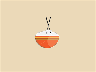 Bowl Of Rice amazing android chopsticks creative design flat food foodie graphicdesign illustration illustrator rice vector web website