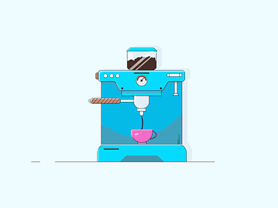 Coffee Making Machine coffee creative cup illustration morning satisfying serene