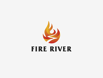 Fire River branding design logo logo design logodesign logos logotype minimal negative space logo negativespace