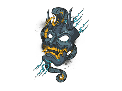 Devil animal chinese devil drawing illustration mask snake