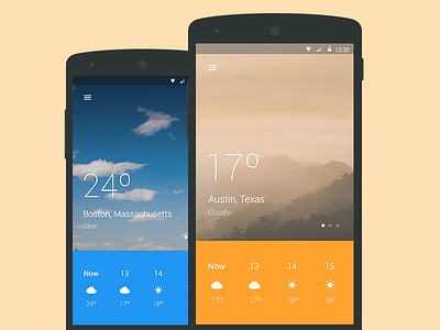 Material design weather app android app design google material mobile ui ux weather