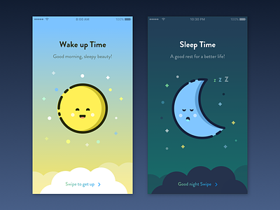 Friendly Alarm alarm app cute dailyui flat illustration ios mbe palette reminder time trendy