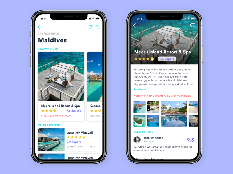 Hotel Search app by Julia Mattos for Sourcebits Design 