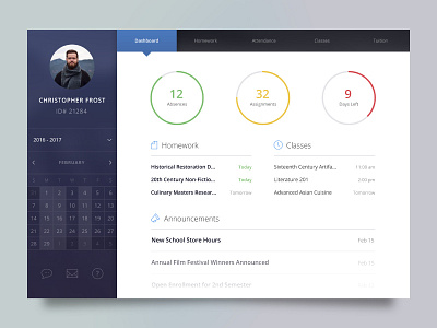 Student Dashboard dashboard profile student ui