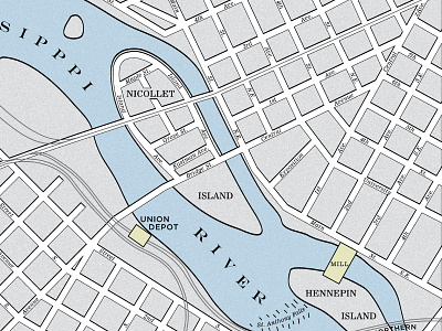 Minneapolis Map bridge cartography city island map minneapolis mpls river vintage