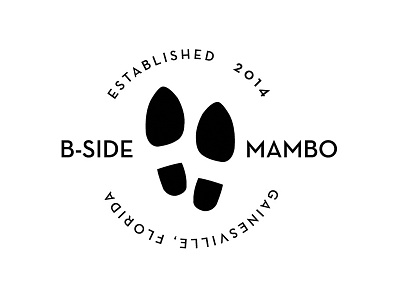 B-Side Mambo logo exploration - concept 1 branding circle dance feet gainesville identity logo mambo neutra shoes stamp steps