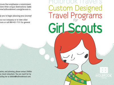 Girl Scouts + Holbrook Travel booklet brochure girl girl scouts holbrook travel illustration print
